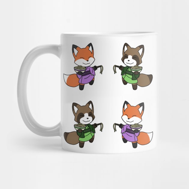 Kitsune and Tanuki Noodles by Firestorm Fox